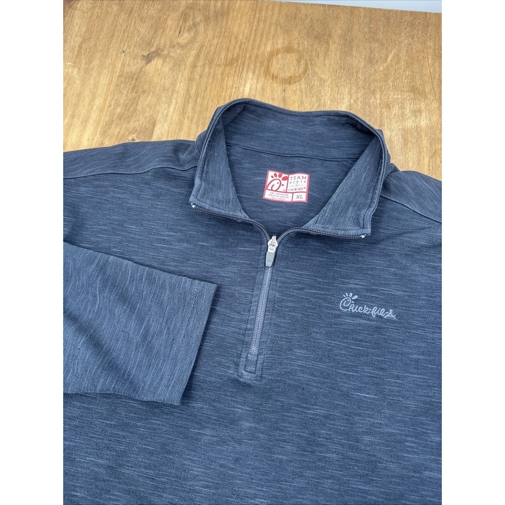 Oobe Chick-Fil-A Long Sleeve Quarter 1/4 Zip Pullover Mens XL Navy Blue Casual